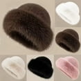 thumbnail image 1 of Women's Faux Fur Bucket Hat - Winter Warmth Bucket Hat Fluffy Snow Hat Fuzzy Fisherman Cap Warm Cute Beige One Size, 1 of 2