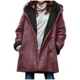 thumbnail image 1 of Women's Coat Reversible Sherpa Fuzzy Winter Puffer Jacket , S, 1 of 5