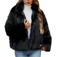 thumbnail image 1 of Women' s Faux Fur Coat Stand Collar Open Front Furry Coats Long Sleeve Shaggy Jacket 2024 Cozy Winter Outerwear, 1 of 7
