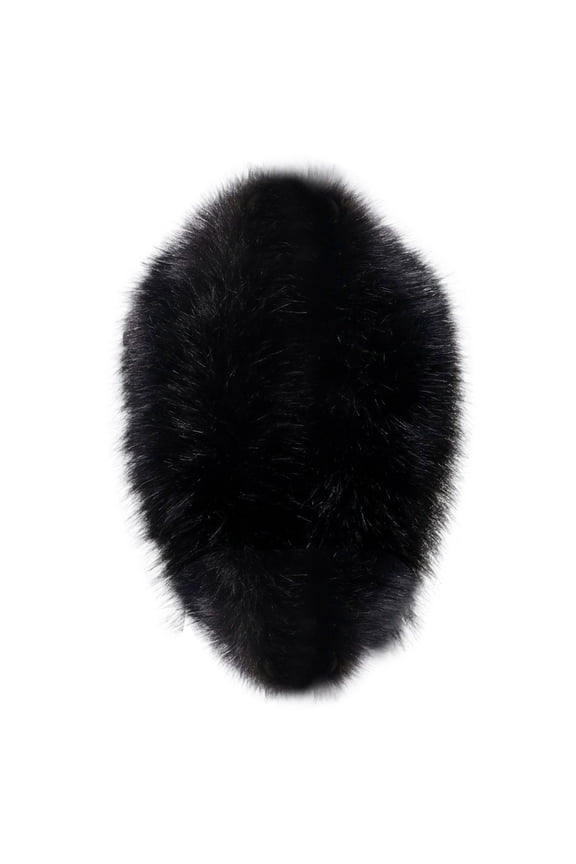 Women's Faux Fur Collar Scarf, Detachable Winter Fur-Look Neck Wrap, Plush Shawl Collar for Coats and Jackets, Warm Fake Fur Stole for Women, Elegant Evening Wear Accessory Black
