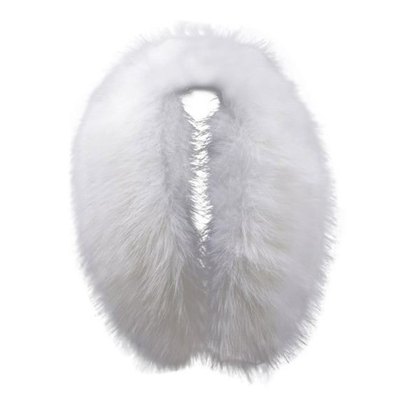 Women's Faux Fur Collar Scarf, Detachable Winter Fur-Look Neck Wrap, Plush Shawl Collar for Coats and Jackets, Warm Fake Fur Stole for Women, Elegant Evening Wear Accessory White