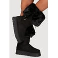 thumbnail image 1 of Women's Faux Fur Cuff Buckle Detail Platform Boots, 1 of 3