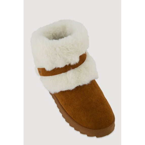 Women's Faux Fur Cuff O-Ring Harness Booties