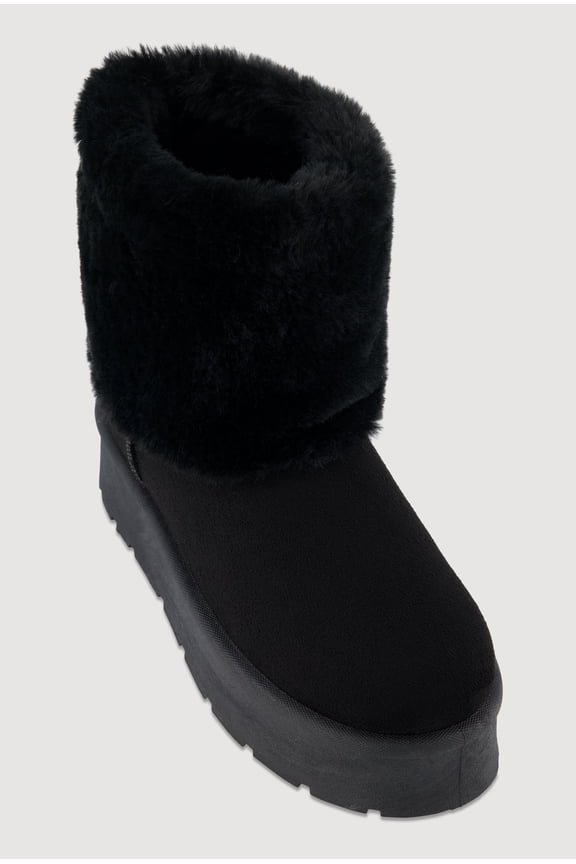 Women's Faux Fur Cuff Platform Booties