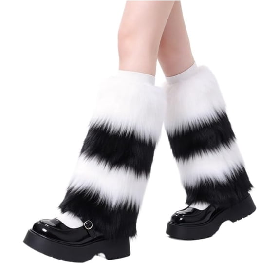 Women's Faux Fur Fuzzy Leg Warmers Furry Boot Covers,Warm Fuzzy Boot ...