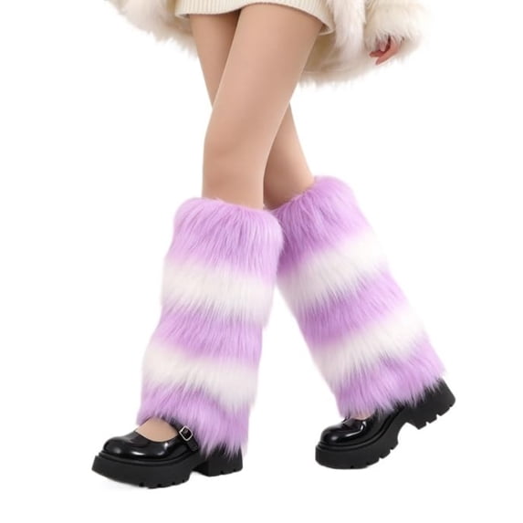 Women's Faux Fur Fuzzy Leg Warmers Furry Boot Covers,Warm Fuzzy Boot ...