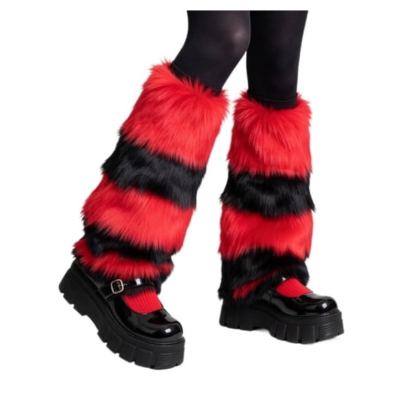 Women's Faux Fur Fuzzy Leg Warmers Furry Boot Covers,Warm Fuzzy Boot ...
