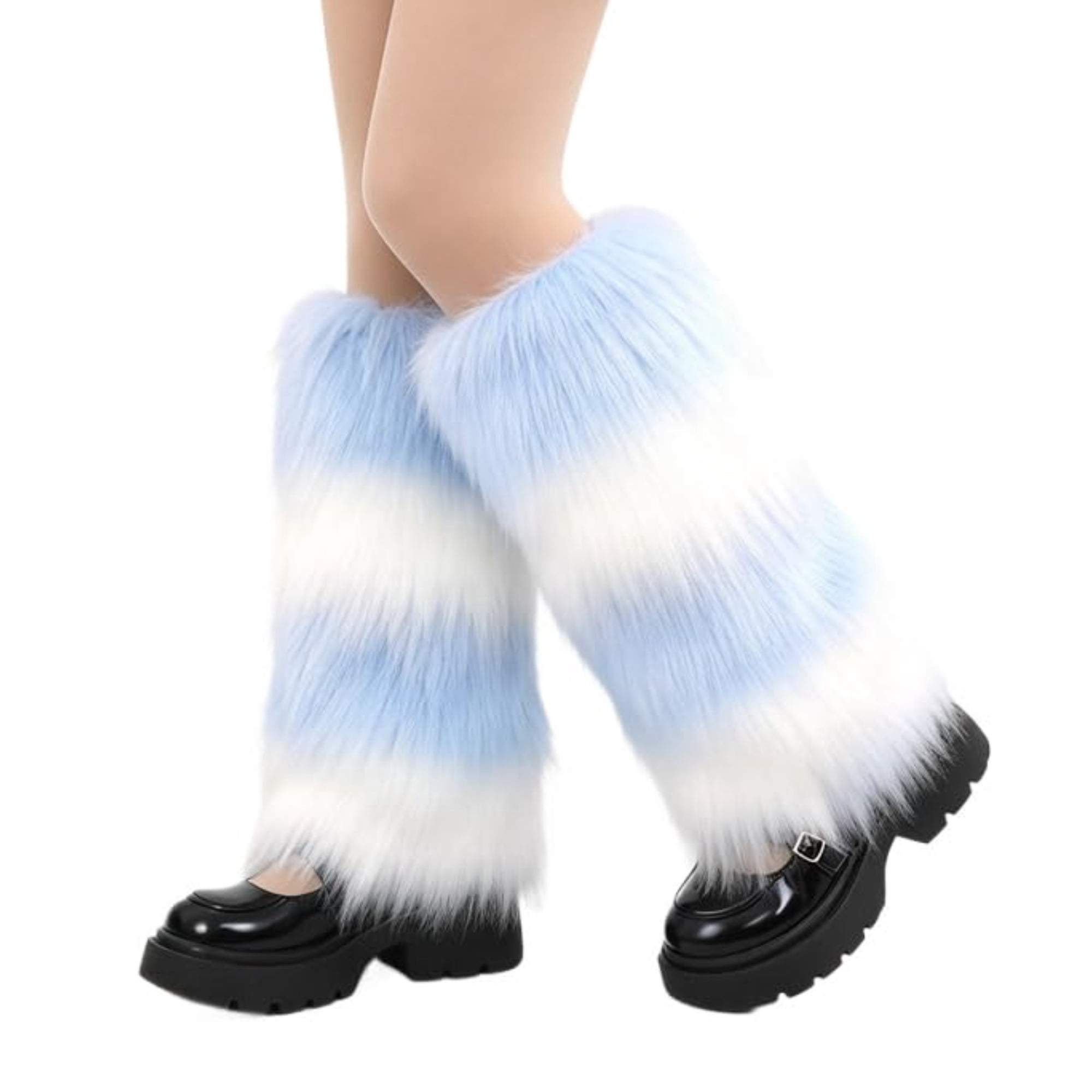 Women's Faux Fur Fuzzy Leg Warmers Furry Boot Covers,Warm Fuzzy Boot ...