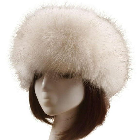 Women's Faux Fur Headband Fluffy Winter Warm Hat with Elastic Winter Ear Warmer Headbands Thick Head Wrap Earmuff Furry Headbands for Women, Women's Hat