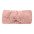 thumbnail image 1 of Women's Faux Fur Headband with Knot Design, Winter Warm Ear Warmer Headband, Soft Stretchable Head Wrap, Wide Knit Headband, Cold Weather Hair Accessory, Fashion Winter Headband - Light Pink, 1 of 8