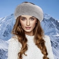 thumbnail image 1 of Women's Faux Fur Headband, Thick Warm Ear Warmer with Spliced Design, Winter Head Wrap for Cold Weather, Soft Plush Headband for Daily Wear Light Ashy, 1 of 5