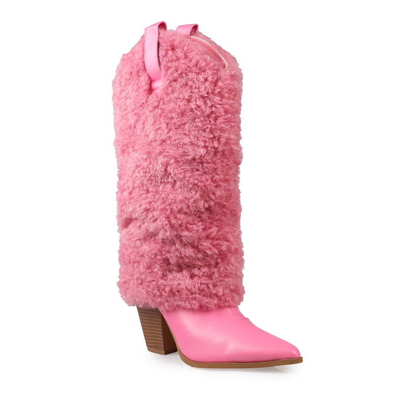Women’s Faux Fur Knee High Western Boots