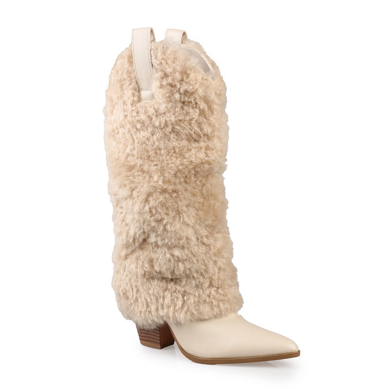 Women’s Faux Fur Knee High Western Boots