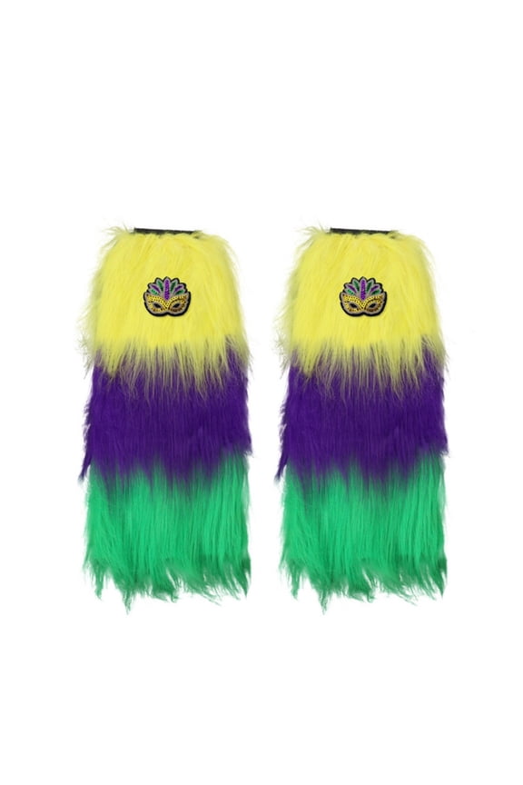 Women's Faux Fur Leg Warmers Carnival Style Plush Boot Cuffs Winter Cozy Fashion Accessories for Cold Weather Outfits Parties and Costume Wear