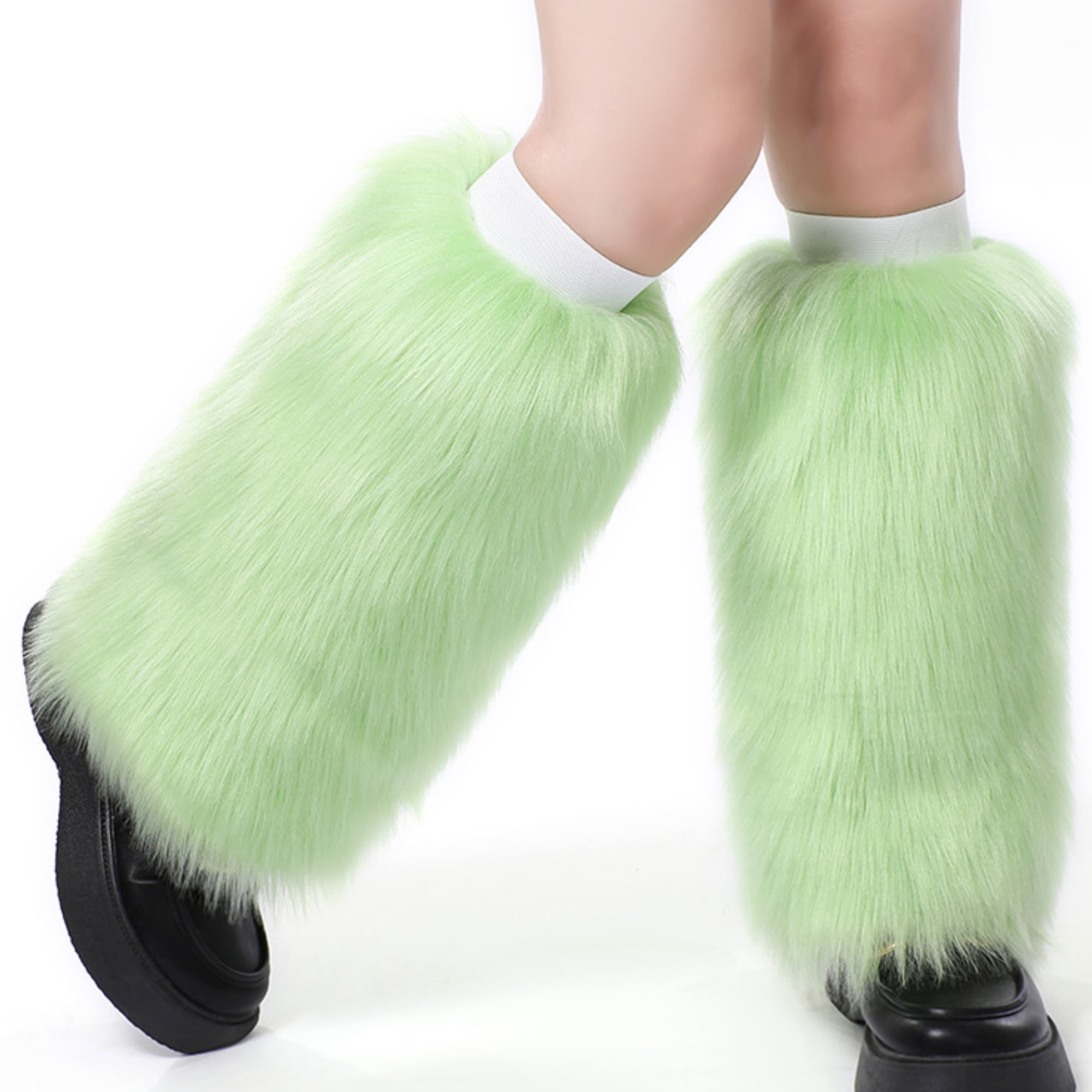 Women's Faux Fur Leg Warmers Fuzzy Leg Winter Warmer Boot Winter Cuffs Cover for Women