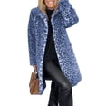 thumbnail image 1 of Women's Faux Fur Leopard Coat Winter Fall Lapel Collar FuzzyFur--Open Front Fleece Fur Jackets, 1 of 9