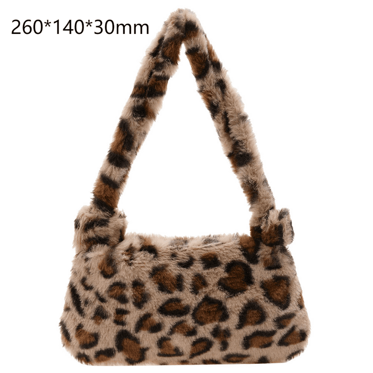 Leopard Fur popular Satchel Handbag Set