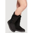 thumbnail image 1 of Women's Faux Fur Lined Button Loop Side Mid-Calf Platform Boots, 1 of 3