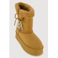 thumbnail image 1 of Women's Faux Fur Lined Platform Booties with Faux Pearl Bow, 1 of 3
