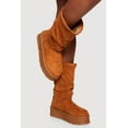 thumbnail image 1 of Women's Faux Fur Lined Round Toe Platform Slouch Boots, 1 of 3