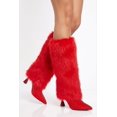 thumbnail image 1 of Women's Faux Fur Pointed Toe Spool Heel Boots, 1 of 6
