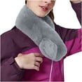 thumbnail image 1 of Women's Faux Fur Scarf Solid Color Soft Warm Winter Neck Wrap Gray, 1 of 4
