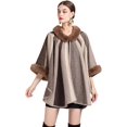 thumbnail image 1 of Women's Faux Fur Shawl Wrap Poncho Ruana Cape Open Front Cardigan Warm Cape Sweater Cloak, 1 of 12