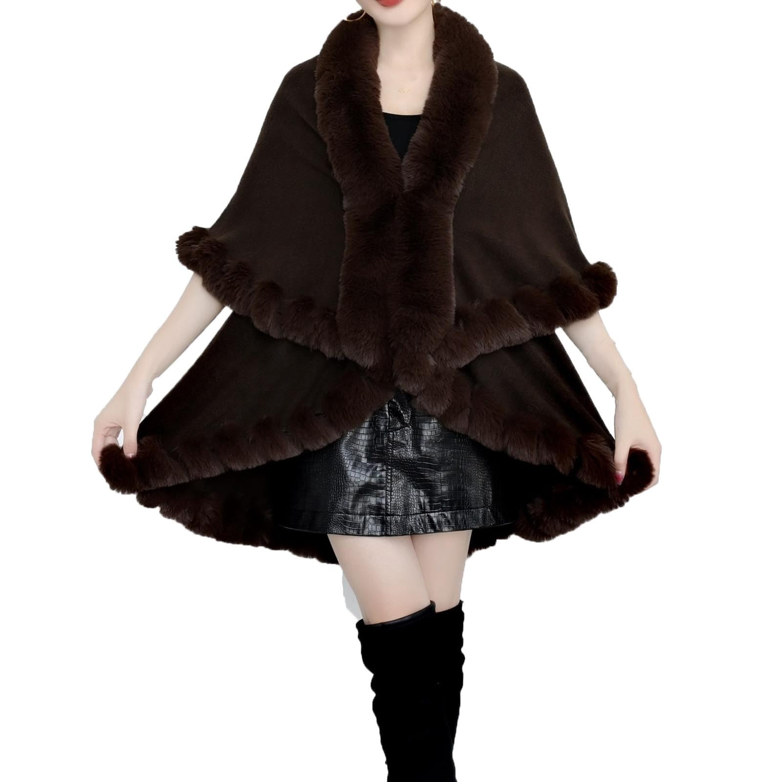 Furina™ Capejas - Elegante Wollen Cape met Bontkraag voor Dames | Warm