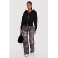 thumbnail image 1 of Women's Faux Fur Trim Zip Front Hoodie with Pom Poms, 1 of 5