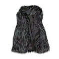 thumbnail image 1 of Women's Faux Fur Vest - Stand Collar Warm Outerwear Gilet, Black & White, XXL, 1 of 3