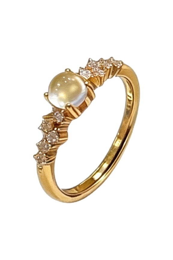 Women's Faux Jade Open Ring, Adjustable Minimal Stone Fashion Jewelry