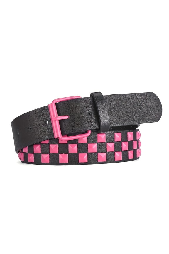 Women's Faux Leather Belt Punk Rock Pyramid Stud Goth Style Spiked Casual Fashion Thick Gothic Studded Belts