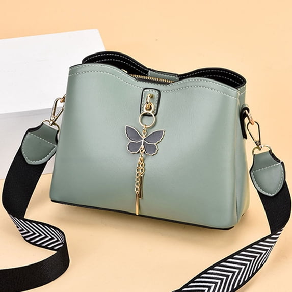 Women's Faux Leather Crossbody Bag Large Capacity Shoulder Handbag Multi-Zip Pockets for Travel Work Shopping Daily Use