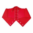 thumbnail image 1 of Women's Faux Leather Lace Up Waist Cincher Wide Waspie Belt Tummy Control Shaping Corset Belt for Dress Layering Daily Outfit, 1 of 2