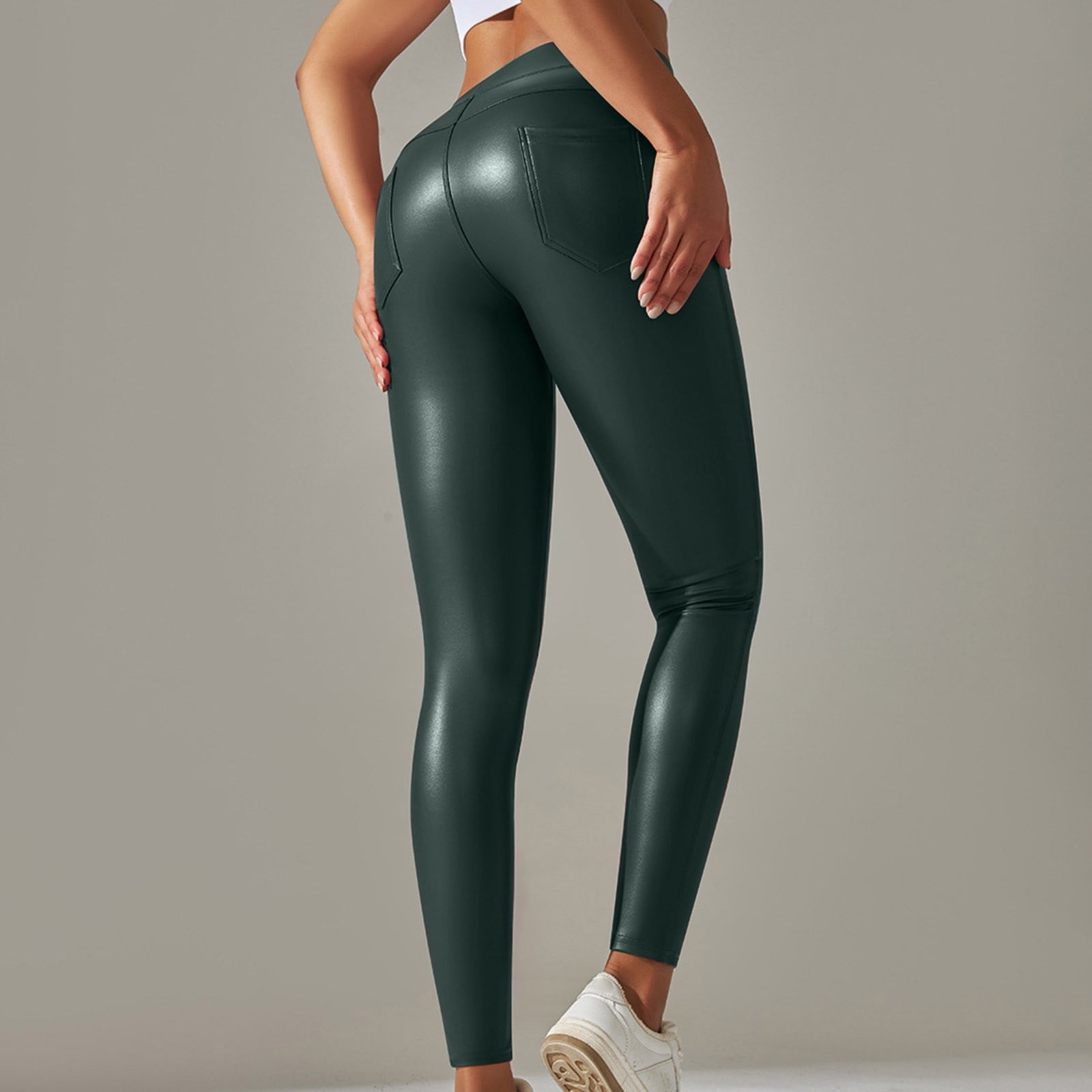 Seamless Butt Lifting Workout Leggings for Women Bright Leather