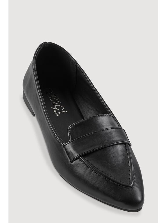 Women's Faux Leather Pointed Toe Loafers