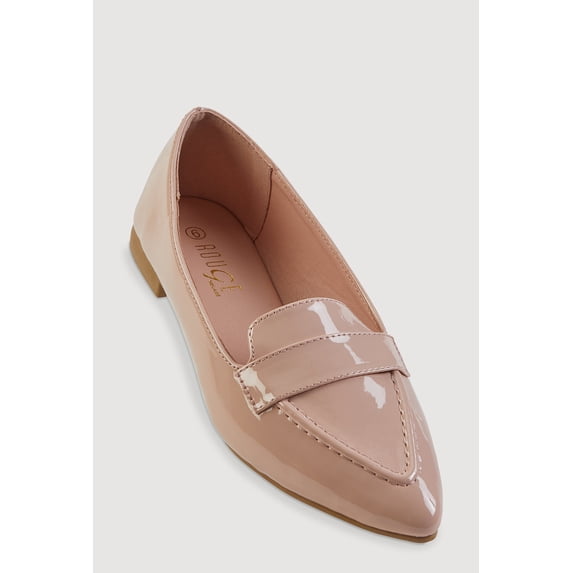 Women's Faux Leather Pointed Toe Loafers