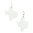 thumbnail image 1 of Women's Faux Leather Texas State Shape Dangle Pierced Earrings, Smooth White, 1 of 3