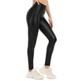 thumbnail image 1 of Women's Faux Leather Thermal Leggings Fleece Lined Warm Yoga Pants with Pockets, 1 of 8