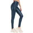 thumbnail image 1 of Women's Faux Leather Thermal Leggings Fleece Lined Warm Yoga Pants with Pockets, 1 of 8