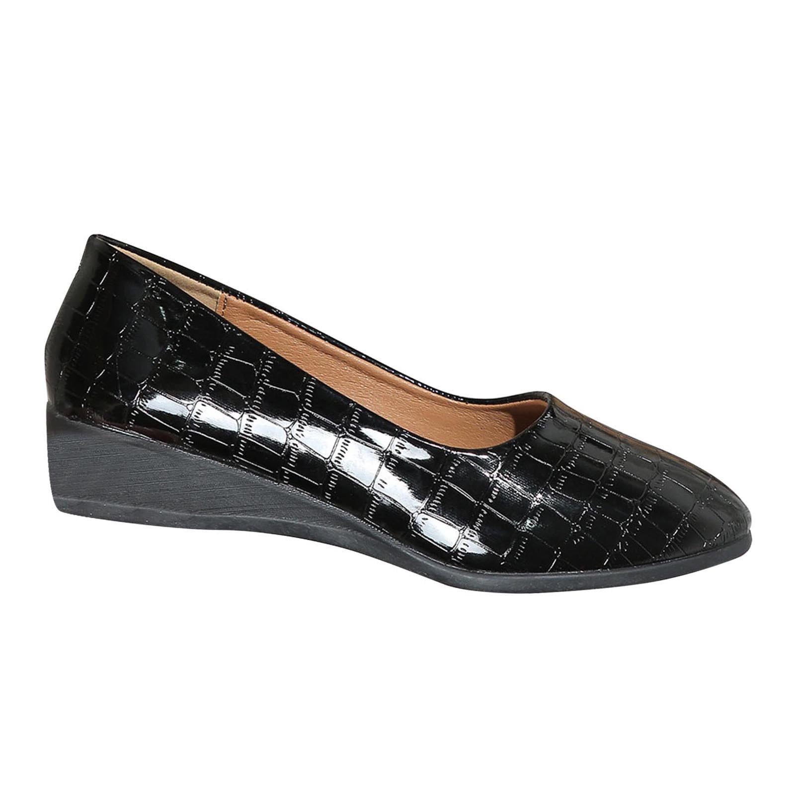 black wedge heel dress shoes Clap Pointed Toe Wedge