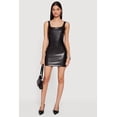 thumbnail image 1 of Women's Faux Leather Zip Back Bodycon Mini Dress, 1 of 3