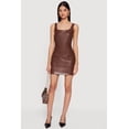 thumbnail image 1 of Women's Faux Leather Zip Back Bodycon Mini Dress, 1 of 3