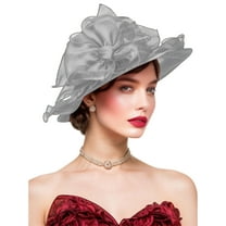 SDJMA Women’s Faux Linen Tea Party Hat with Wide Brim for Sun Protection Lightweight & Elegant for Special Occasions Gift Worthy,Home Decor Collection