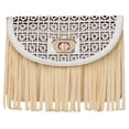 thumbnail image 1 of Women's Faux Patent Leather Fringe Crossbody Purse with Detachable Vegan Leather Strap, 1 of 4