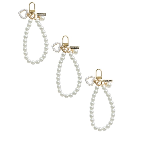 WJY Heart Shaped Keychain, White, 3 Packs
