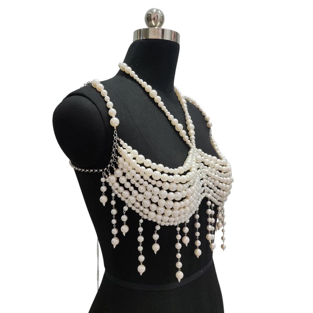 mi様 Pearl Chain Harness Pearl Body Chain Harness - Etsy