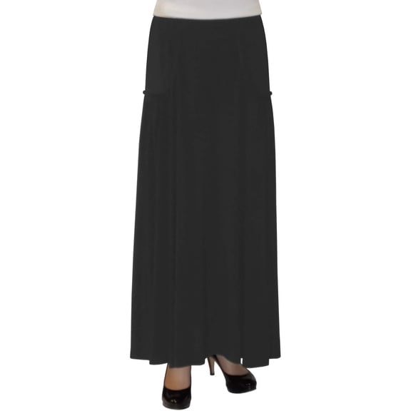 Women's Faux Pocket Ankle Length Long Maxi Skirt