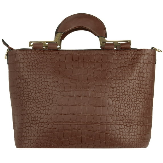 Women's Faux Reptilia Hand Bag with Adjustable Strap for Daily Use