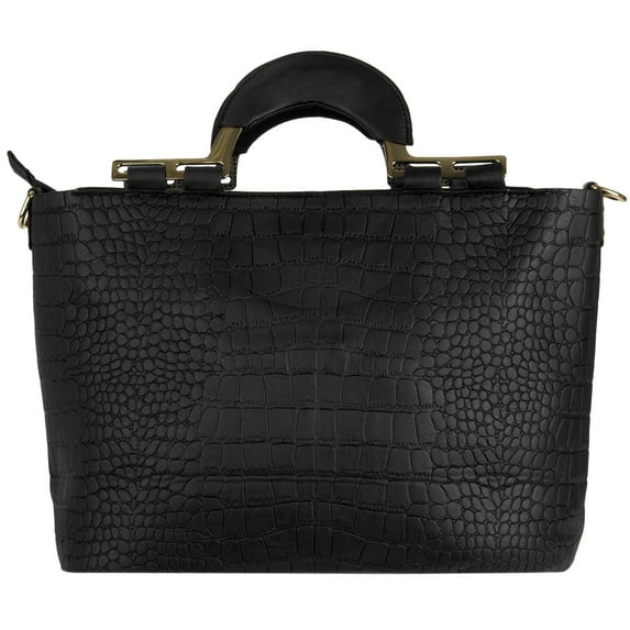 Women's Faux Reptilia Hand Bag with Adjustable Strap for Daily Use